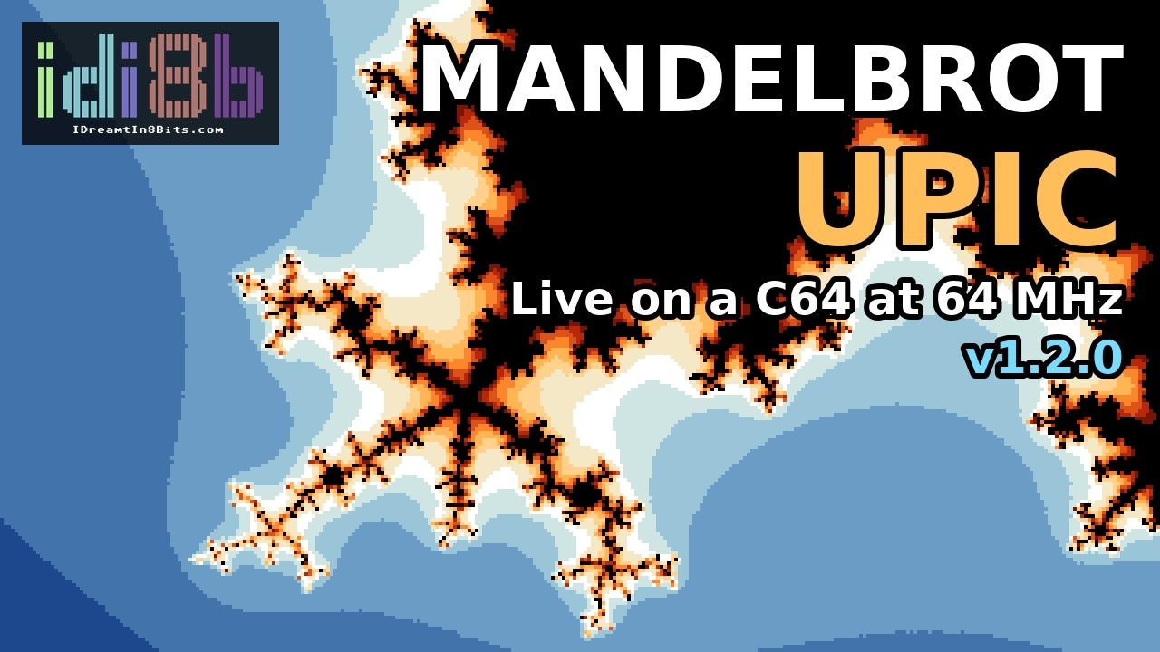 Ultimate 64: Mandelbrot Upic v1.2.0 - the Mandelbrot set computed live on a Commodore 64 at 64 MHz