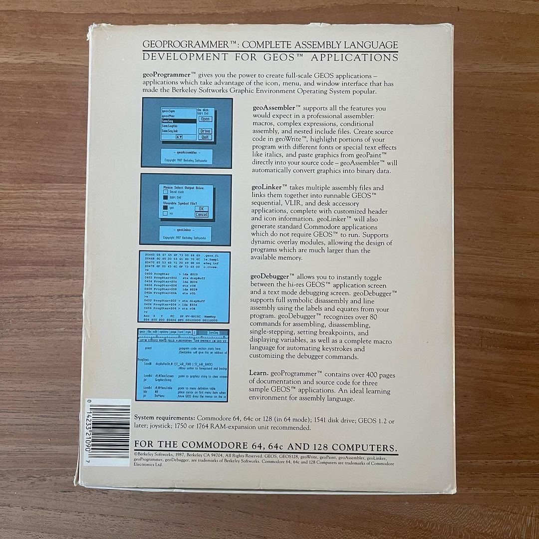 Another GEOS original software addition: GeoProgrammer. Now only have to find the time to study GEOS programming and make a first own GEOS project.
#retro #8bit #commodore #geos #geoprogrammer